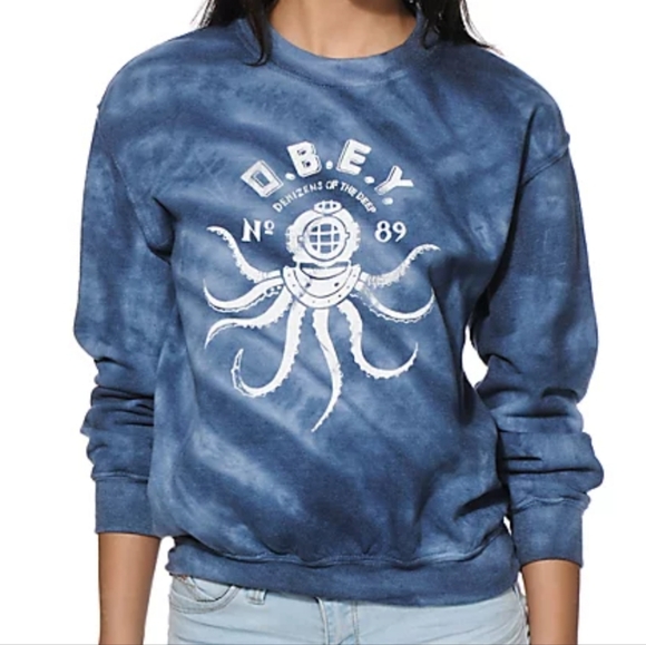 SM obey tie dye crew neck - Picture 1 of 4